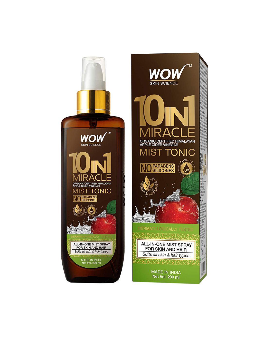 wow skin science unisex 10-in-1 miracle apple cider vinegar mist tonic 200ml