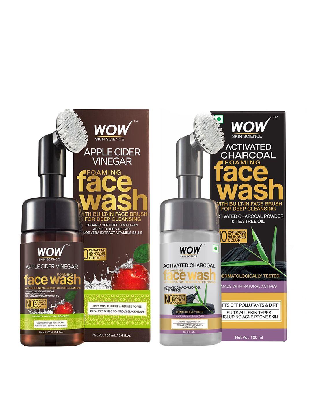 wow skin science unisex set of 2 foaming face washes
