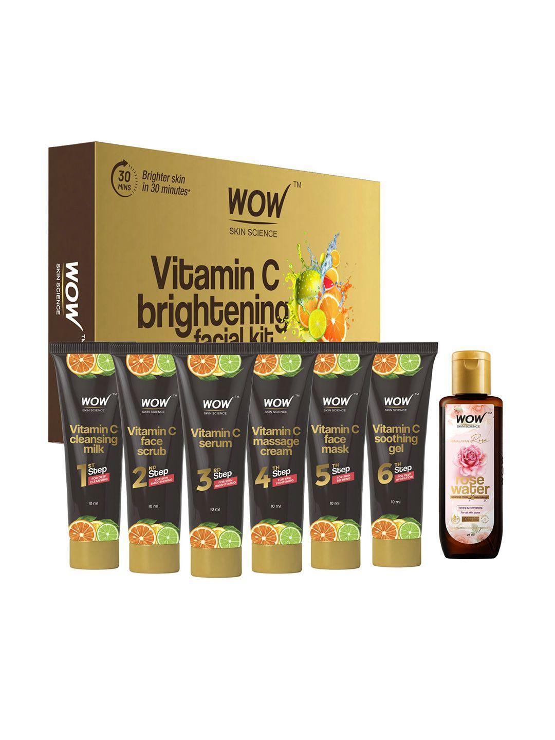 wow skin science vitamin c brightening facial kit with free rose water