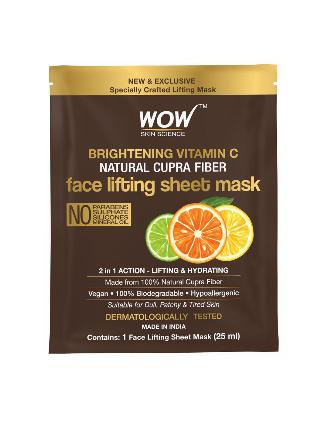 wow skin science vitamin c natural fiber cupra face lifting sheet mask 25ml