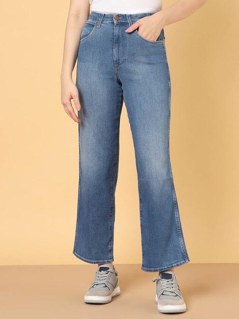 wrangler blue relaxed fit high rise jeans