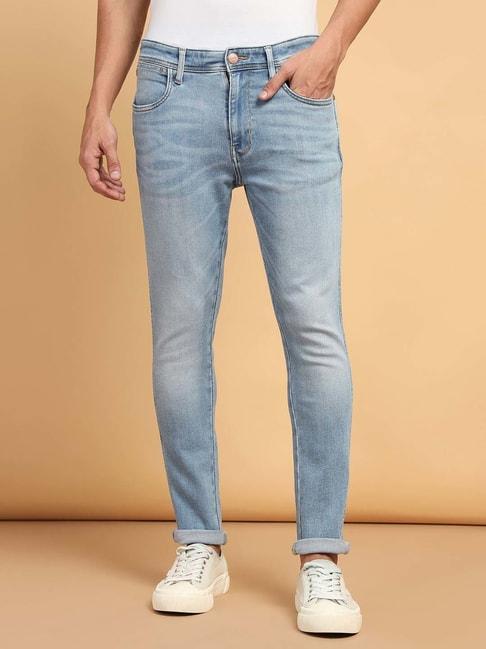 wrangler bostin light blue slim fit lightly washed jeans
