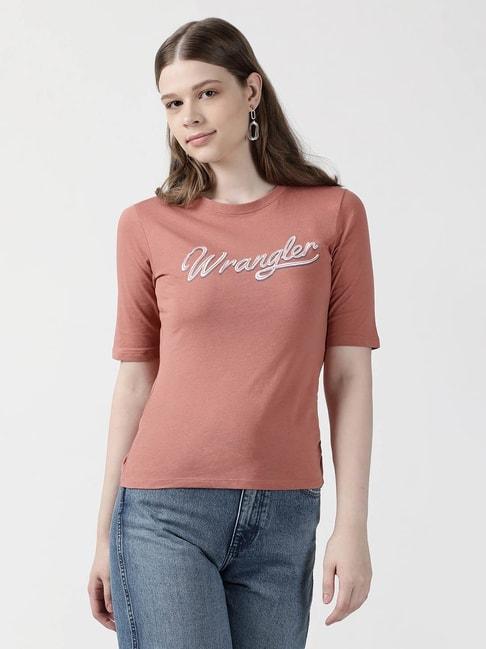wrangler dusty pink cotton graphic t-shirt