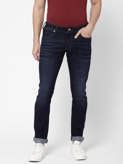 wrangler indigo blue straight fit jeans