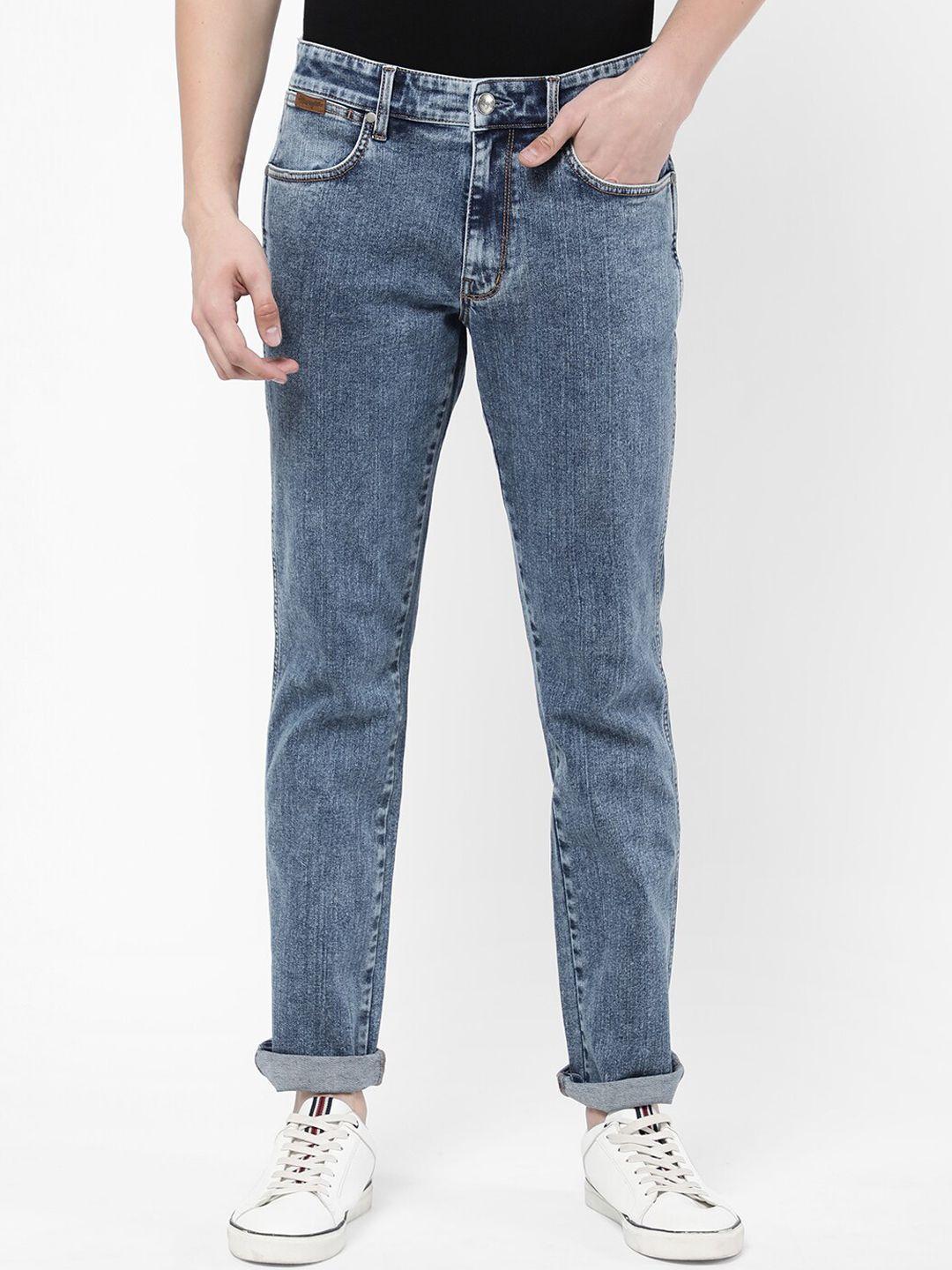 wrangler men blue millard stretchable regular fit jeans