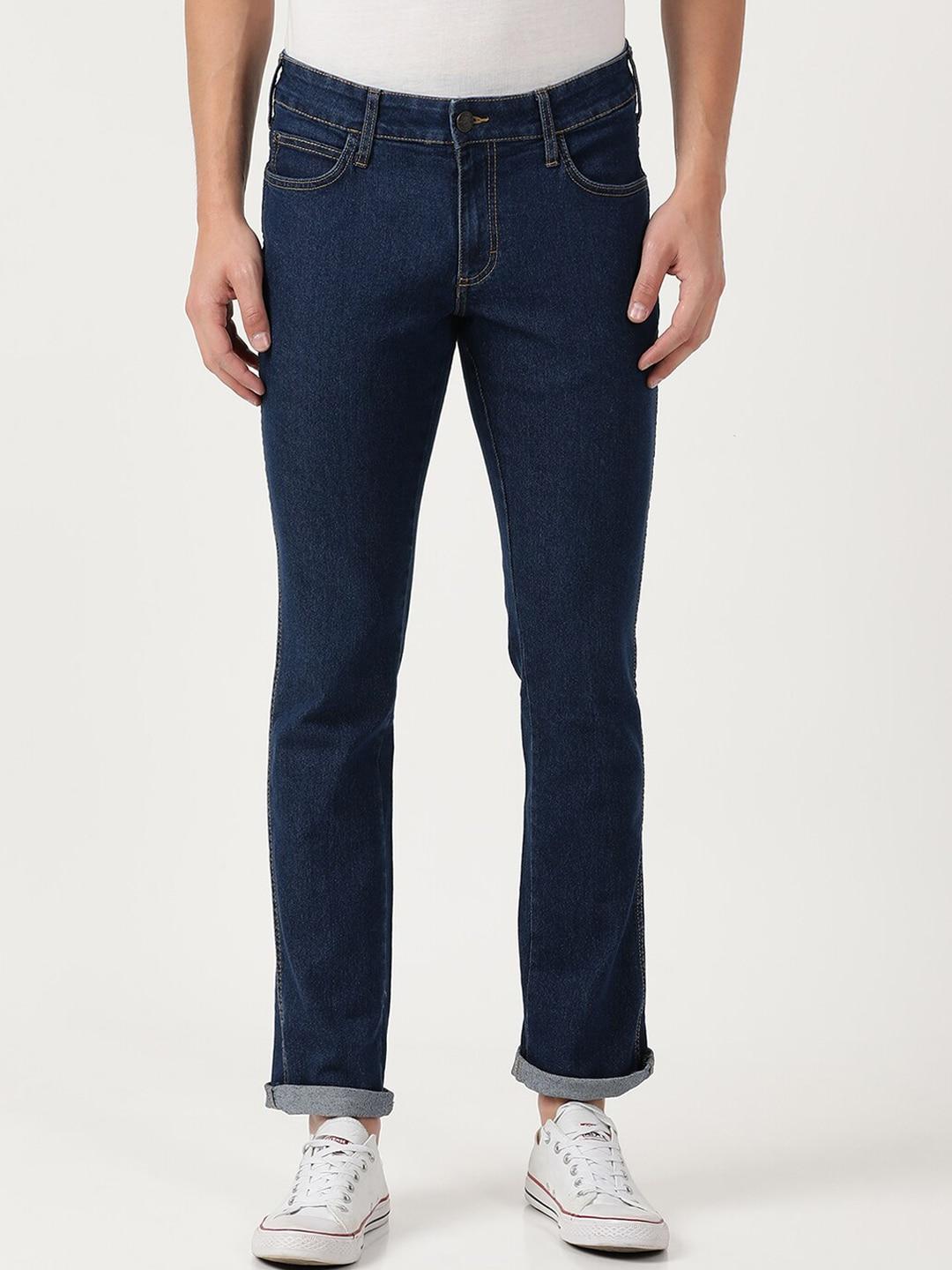 wrangler men blue skanders low-rise stretchable cotton jeans