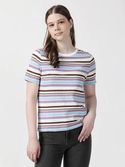 wrangler multicolor cotton stripes t-shirt