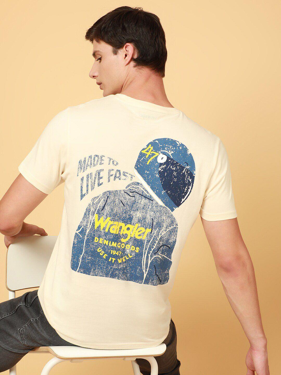 wrangler printed round neck cotton t-shirt