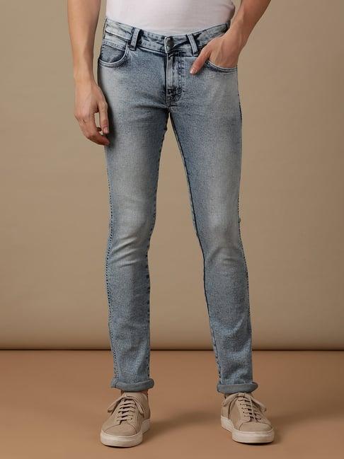 wrangler skanders light blue slim fit low rise jeans