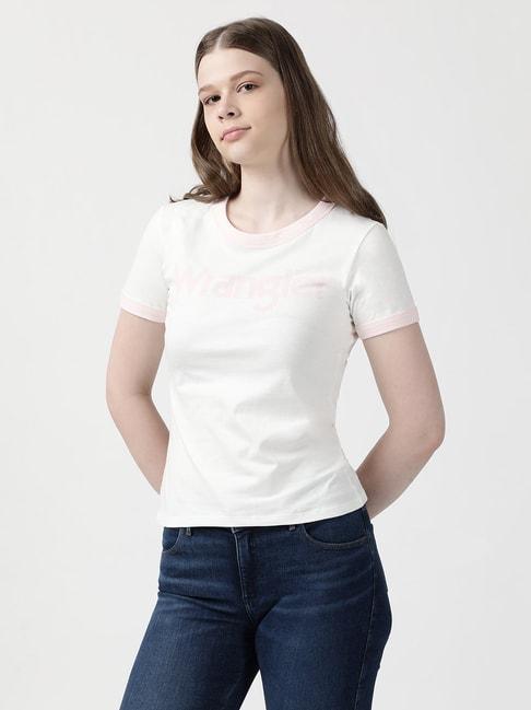 wrangler white cotton graphic t-shirt