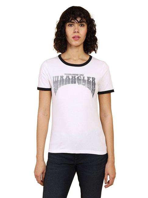 wrangler white printed t-shirt