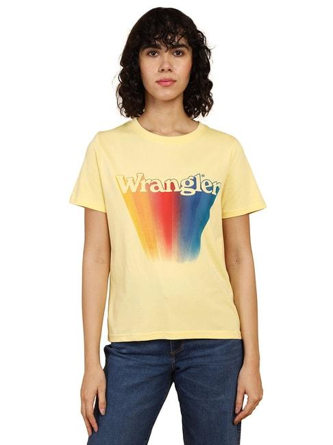 wrangler yellow printed t-shirt
