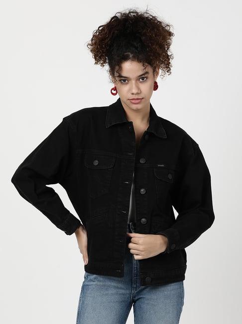 wrangler black denim jacket