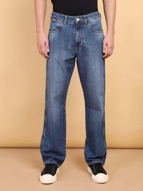 wrangler blue comfort fit low rise jeans