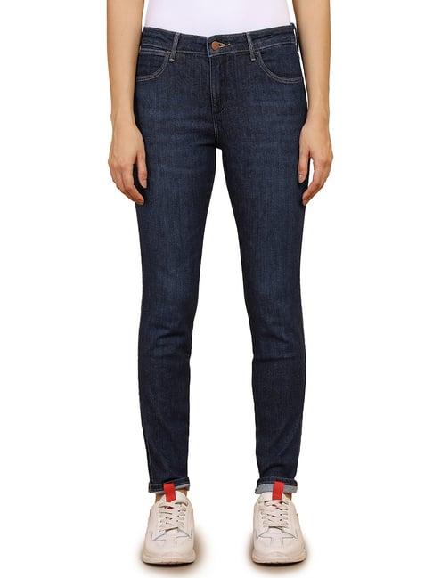 wrangler blue skinny fit mid rise jeans