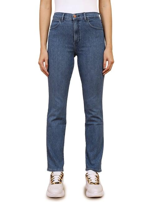 wrangler blue slim fit high rise jeans