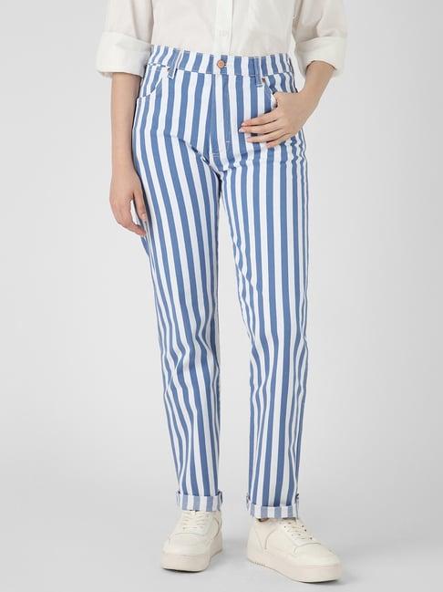 wrangler blue striped trousers