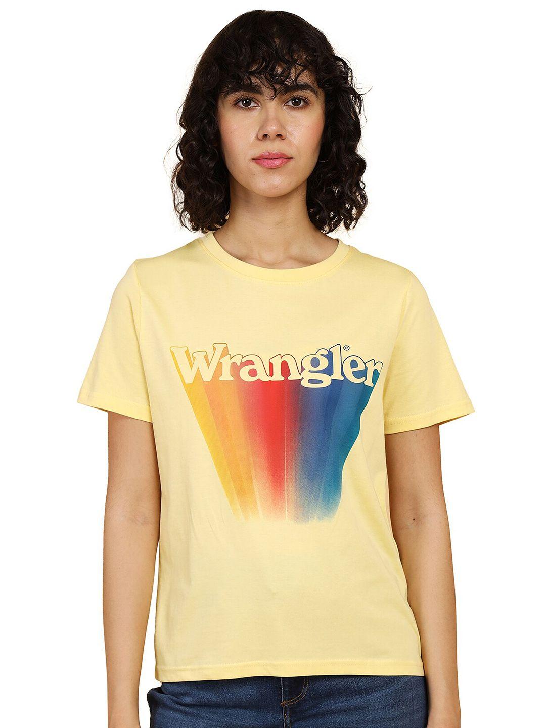 wrangler brand logo printed cotton t-shirt