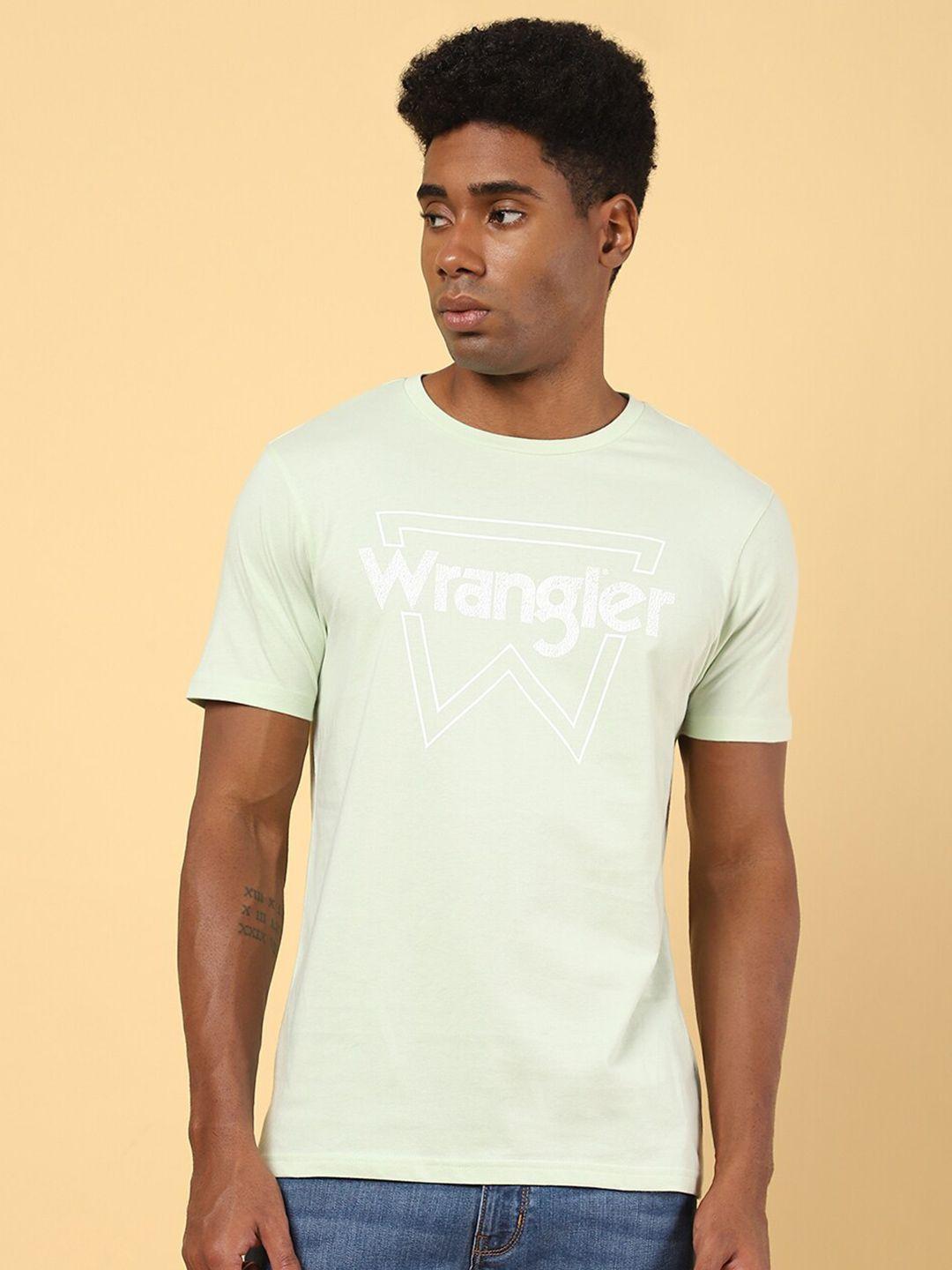 wrangler brand logo printed round neck cotton t-shirt
