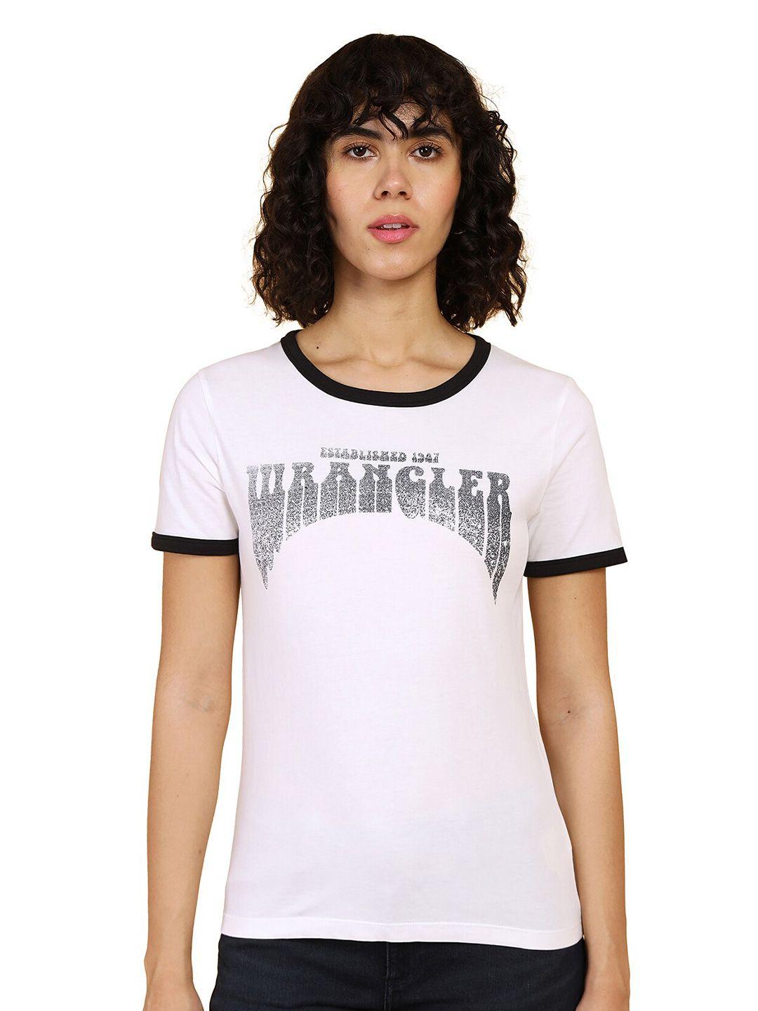 wrangler brand logo printed slim fit cotton t-shirt