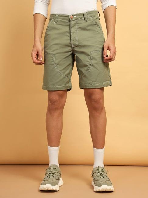 wrangler casey jones olive relaxed fit panelled shorts