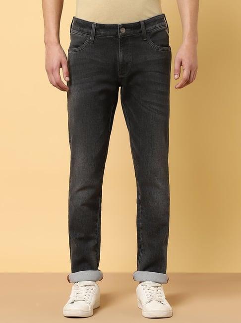 wrangler dark grey slim fit jeans