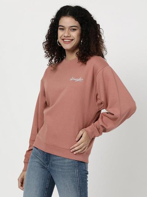 wrangler dusty pink cotton pullover