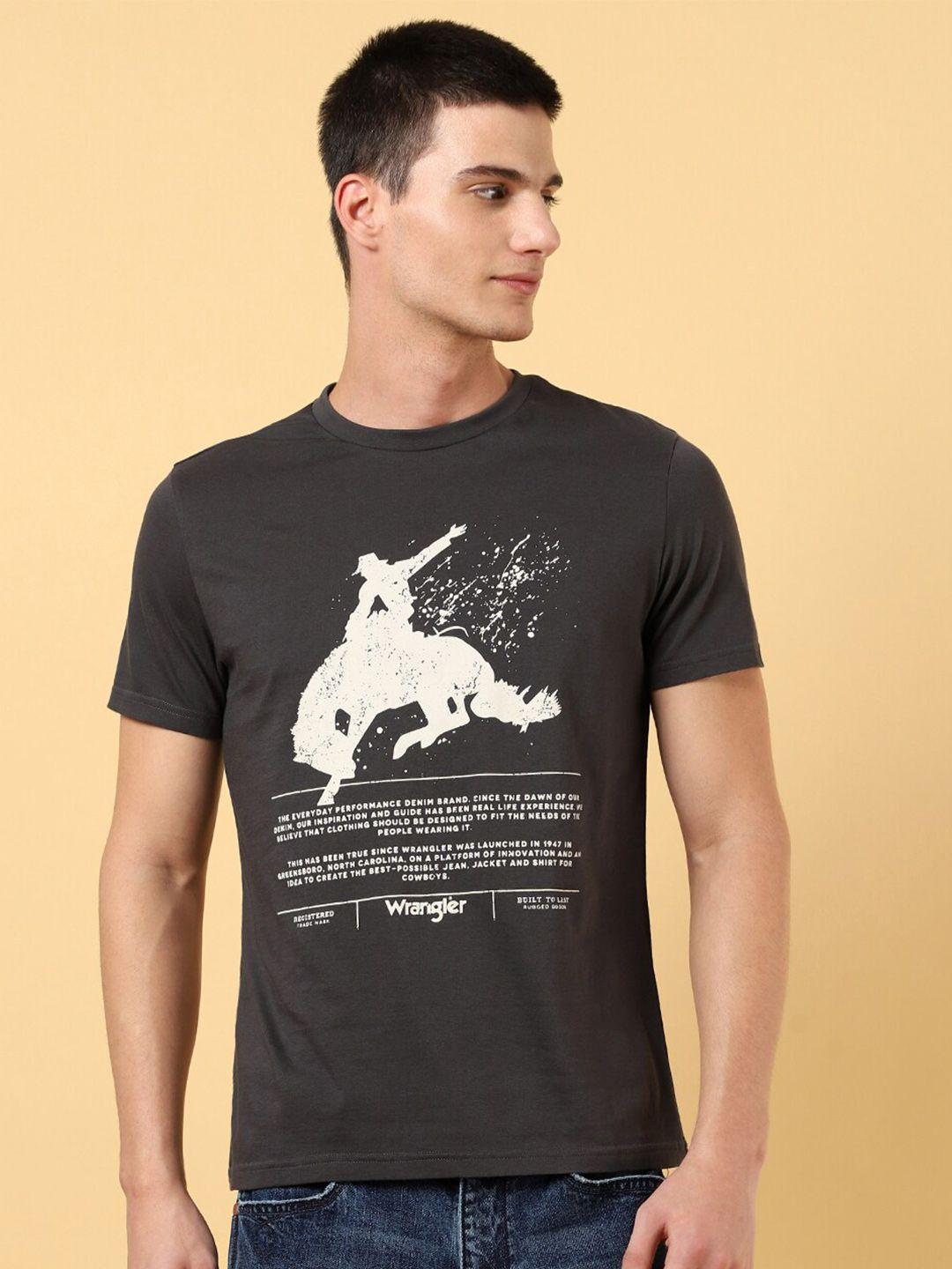 wrangler graphic printed round neck cotton regular t-shirt