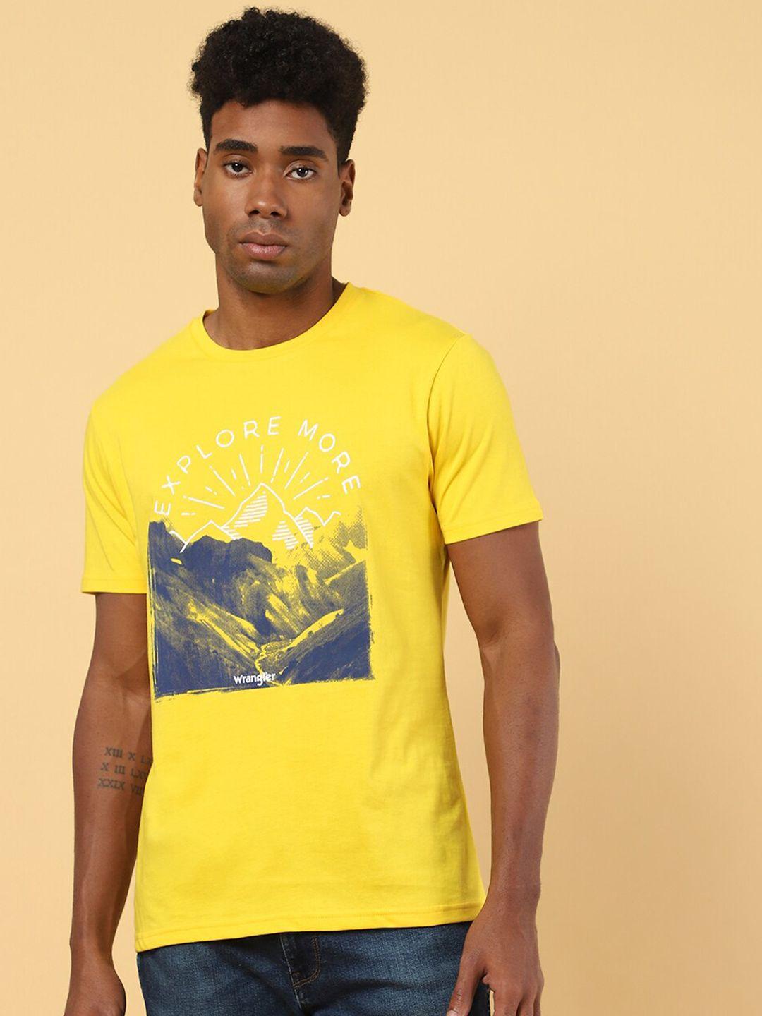 wrangler graphic printed round neck cotton t-shirt