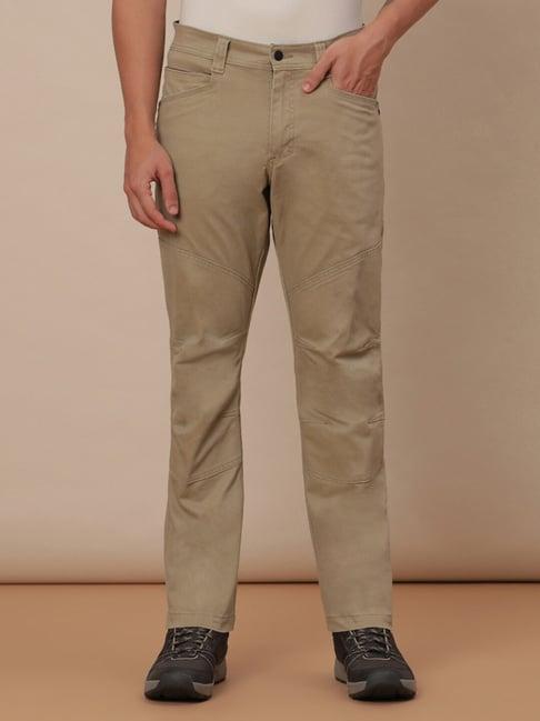 wrangler light brown regular fit trousers