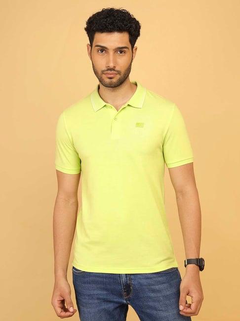 wrangler lime green regular fit polo t-shirt