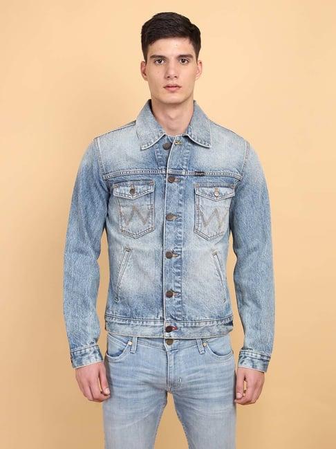 wrangler medium blue regular fit denim jacket