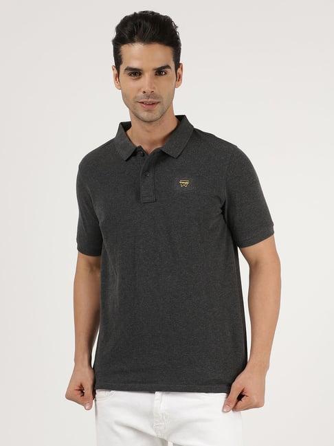 wrangler melange cotton regular fit polo t-shirt