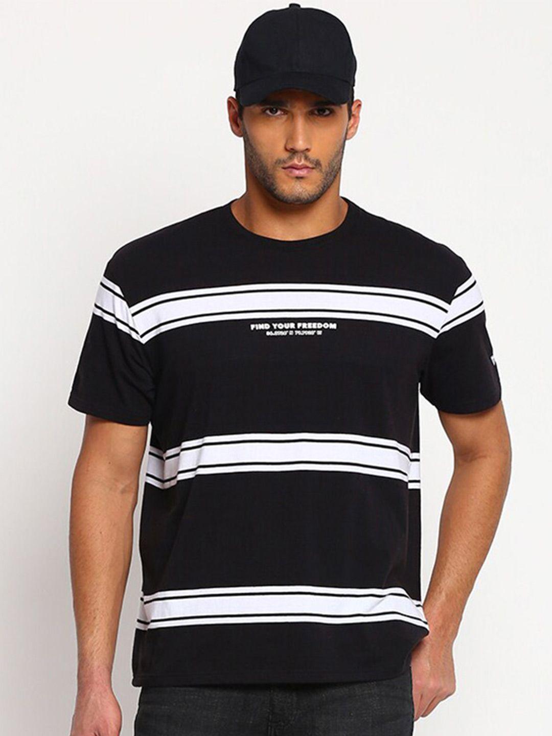 wrangler men black striped loose t-shirt