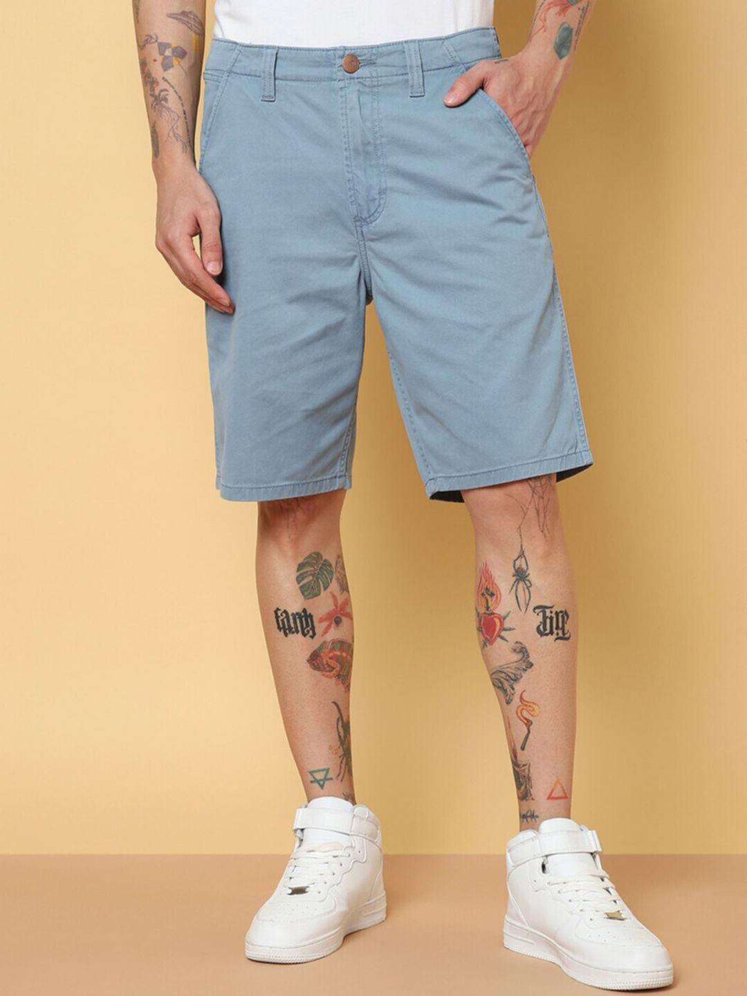 wrangler men mid-rise chino cotton shorts