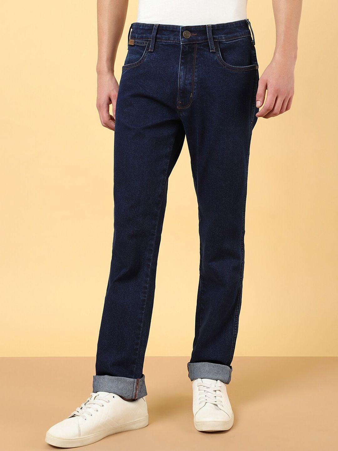 wrangler men mid-rise millard straight fit stretchable jeans