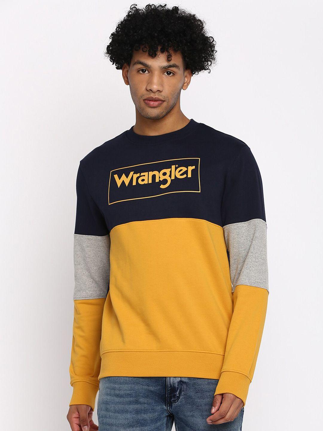 wrangler men multicoloured colourblocked sweatshirt