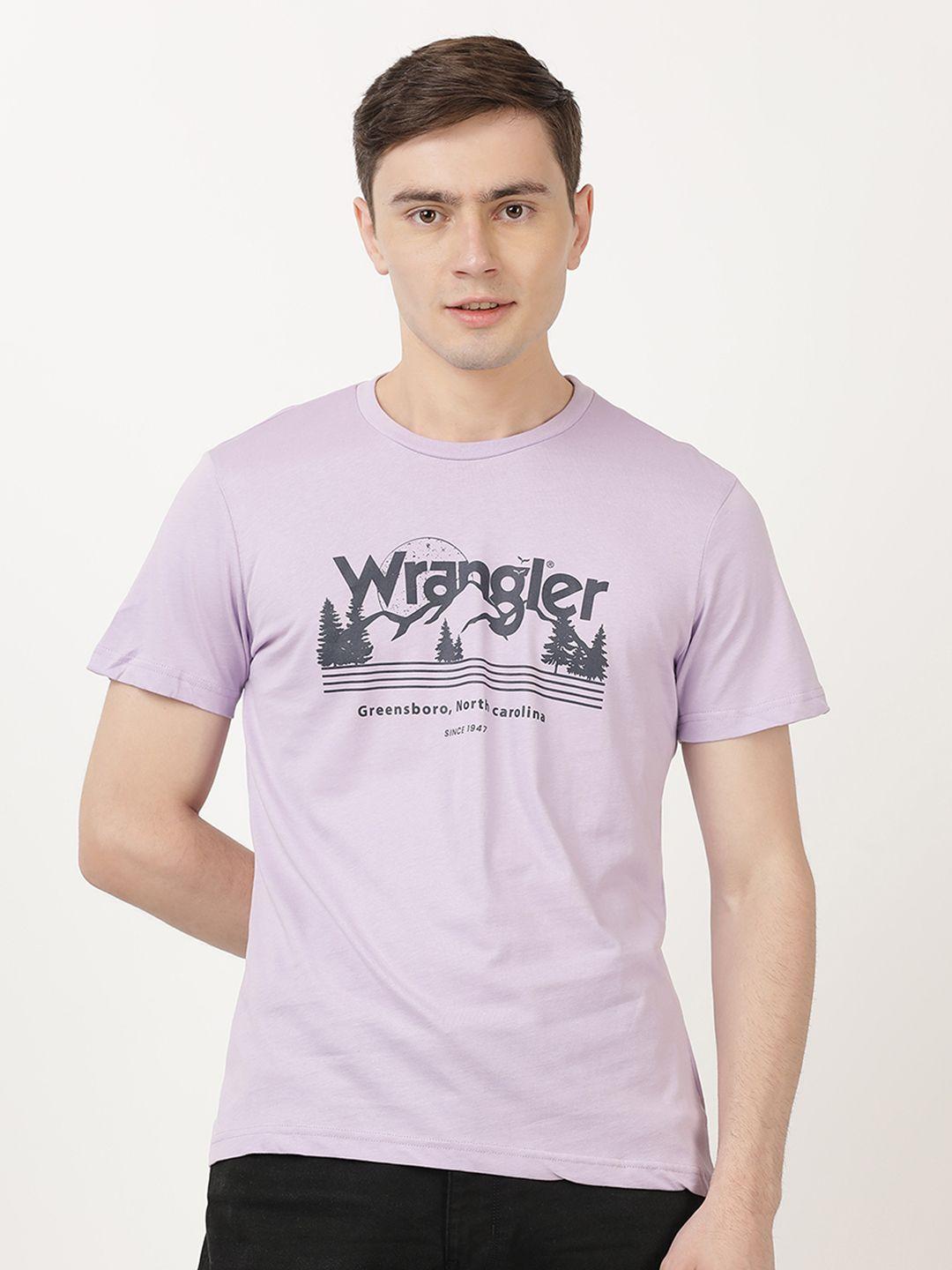 wrangler men purple typography printed t-shirt