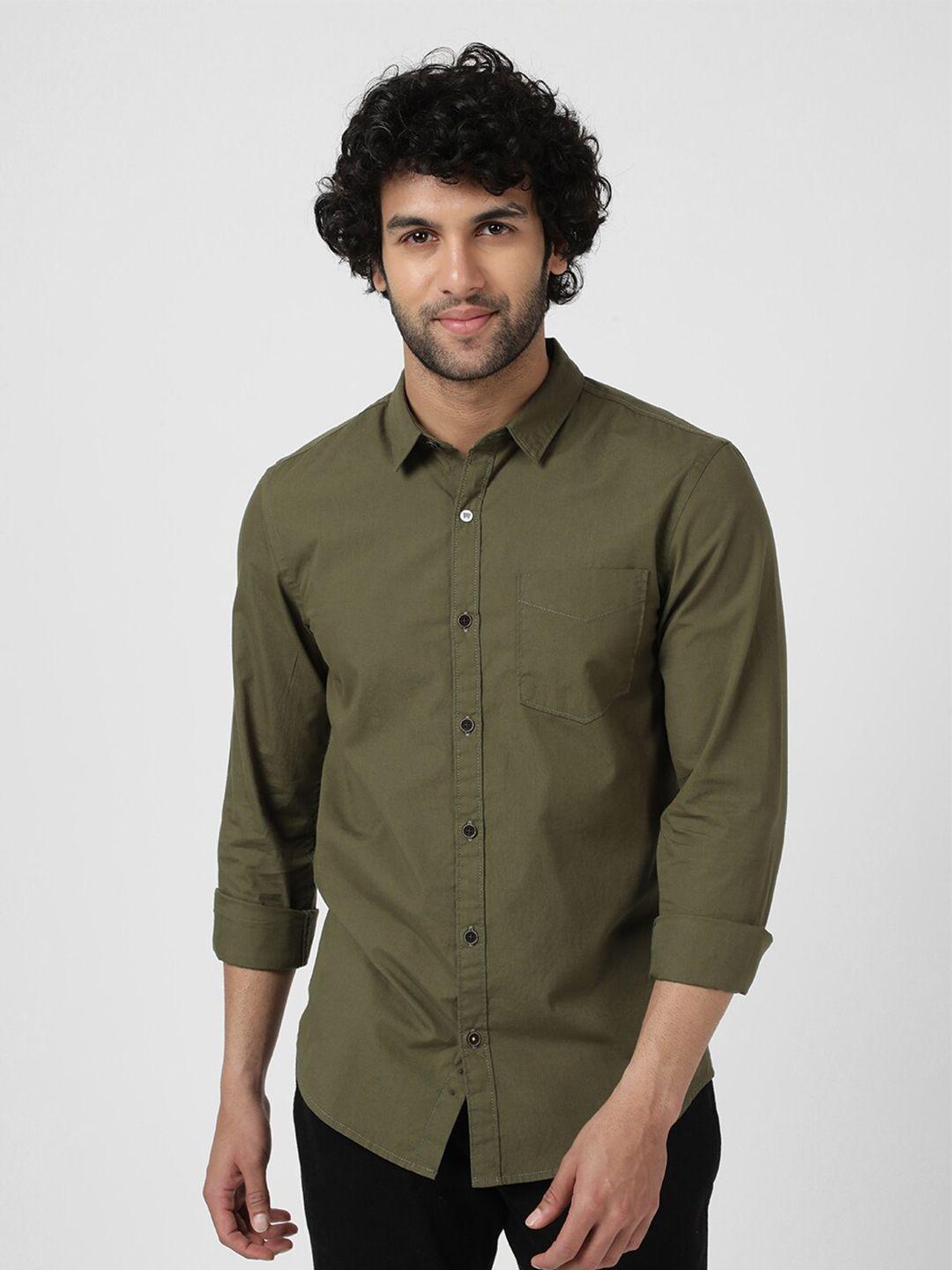 wrangler men slim fit casual cotton shirt