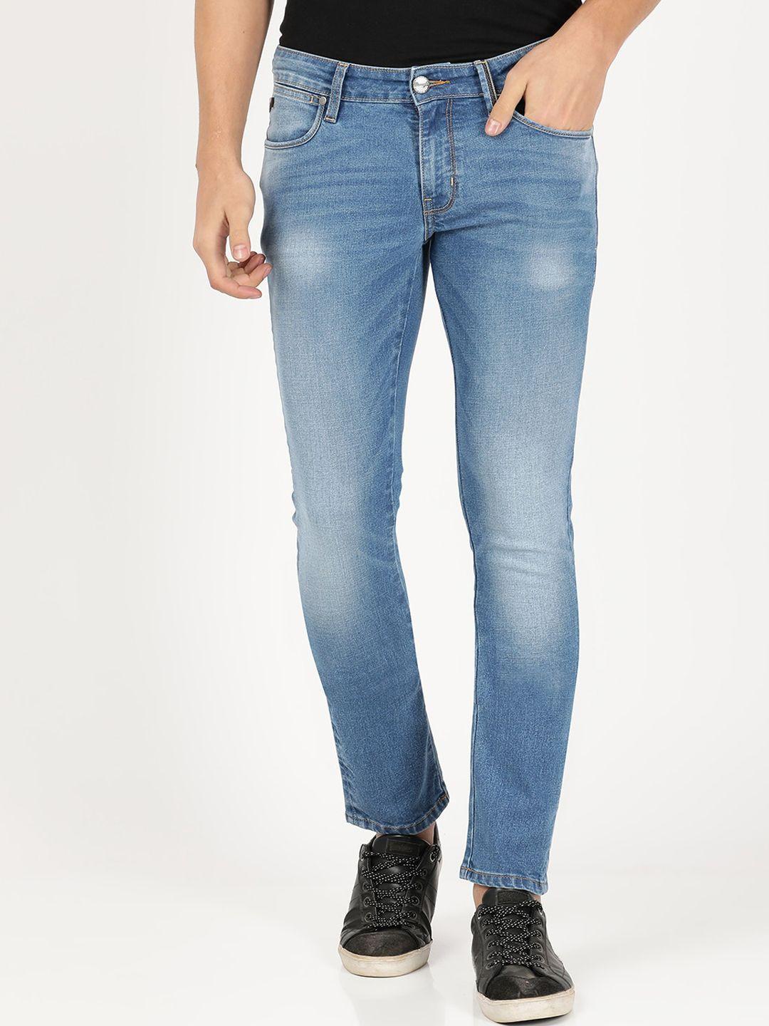 wrangler men slim fit low-rise heavy fade stretchable cotton jeans