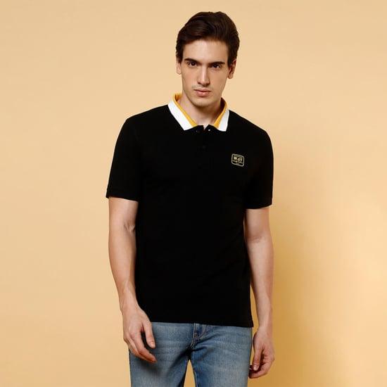 wrangler men solid regular fit polo t-shirt