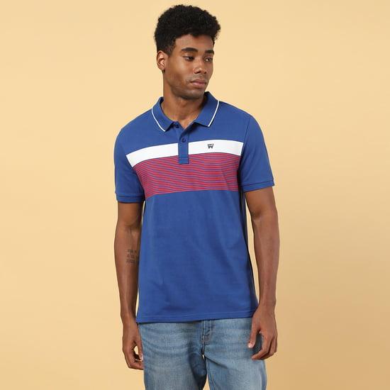 wrangler men striped regular-fit polo t-shirt