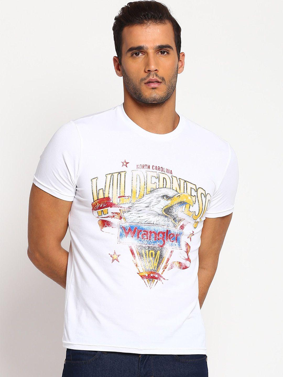 wrangler men white typography printed t-shirt