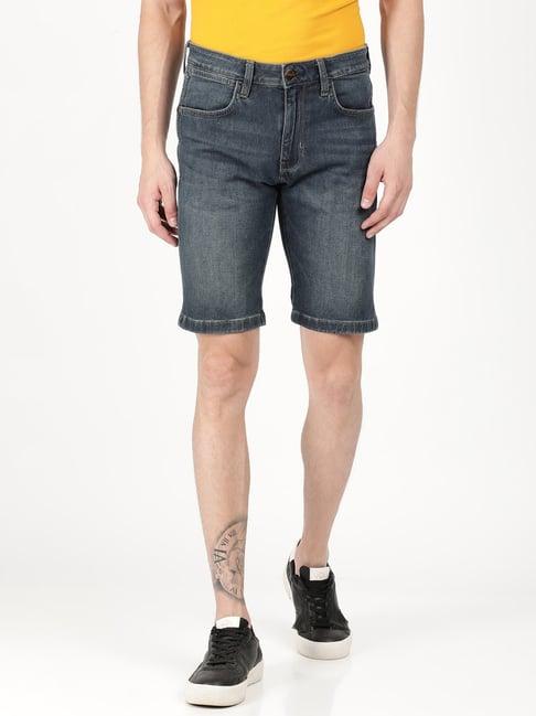 wrangler midnight indigo regular fit denim shorts