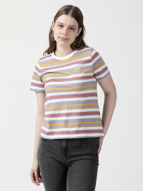 wrangler multicolor cotton stripes t-shirt