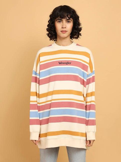 wrangler multicolor striped oversized pullover