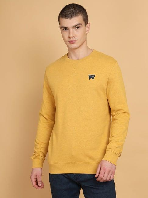 wrangler mustard regular fit sweatshirt