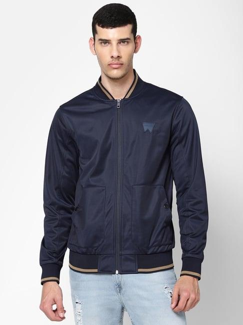 wrangler navy regular fit jacket