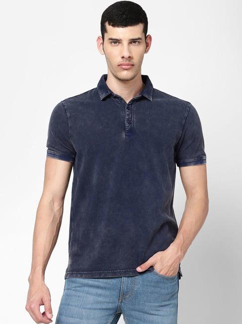 wrangler navy regular fit polo t-shirt