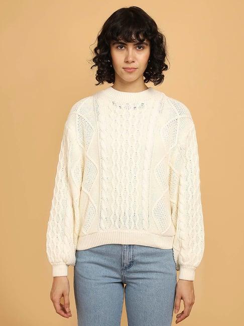 wrangler off white knitted sweater